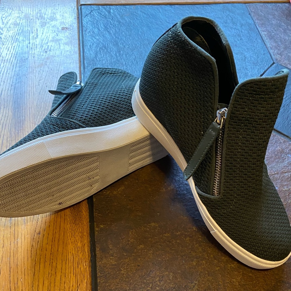 Dark Green Steve Madden | Camden Knit Wedge Sneakers